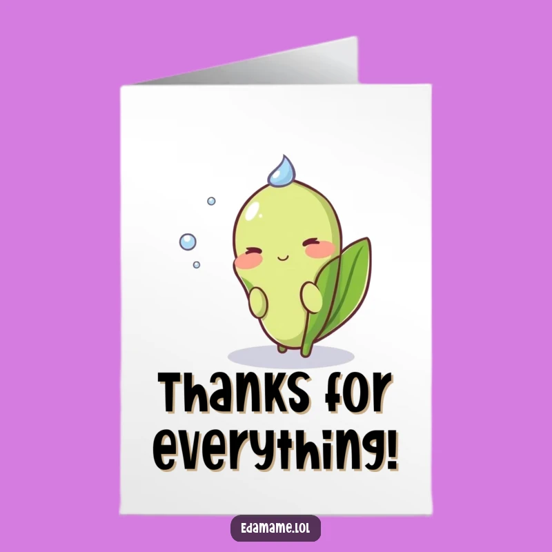 Free Printable Thank You Card: Blushing Edamame for a Humble Downloadable Gift