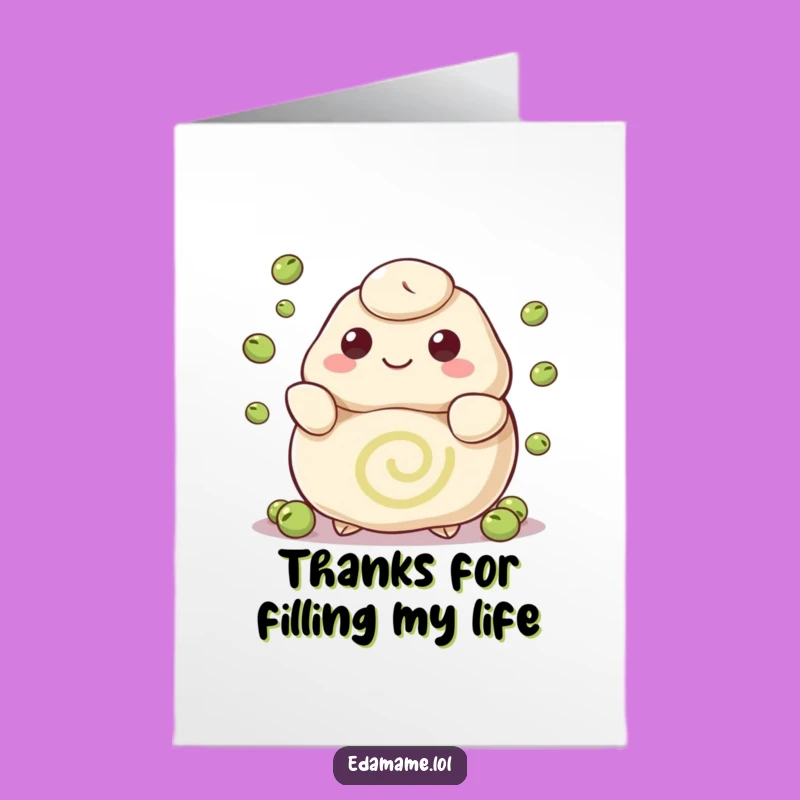 Free Printable Thank You Card: Juggling Dumpling, Whimsical Downloadable Gift