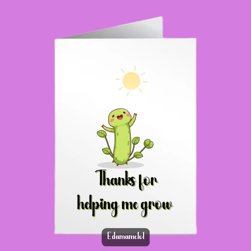Free Printable Edamame Shoot Thank You Card - Funny Downloadable Gift for Sunny Gratitude