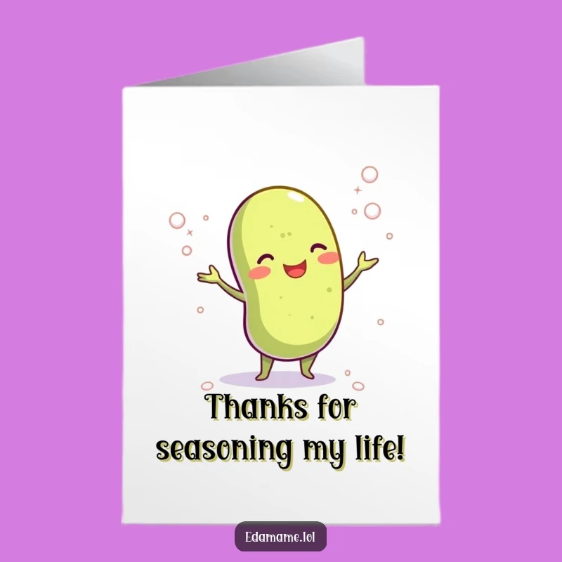 Free Printable Thank You Card: Edamame Juggling Salt Funny Downloadable Gift
