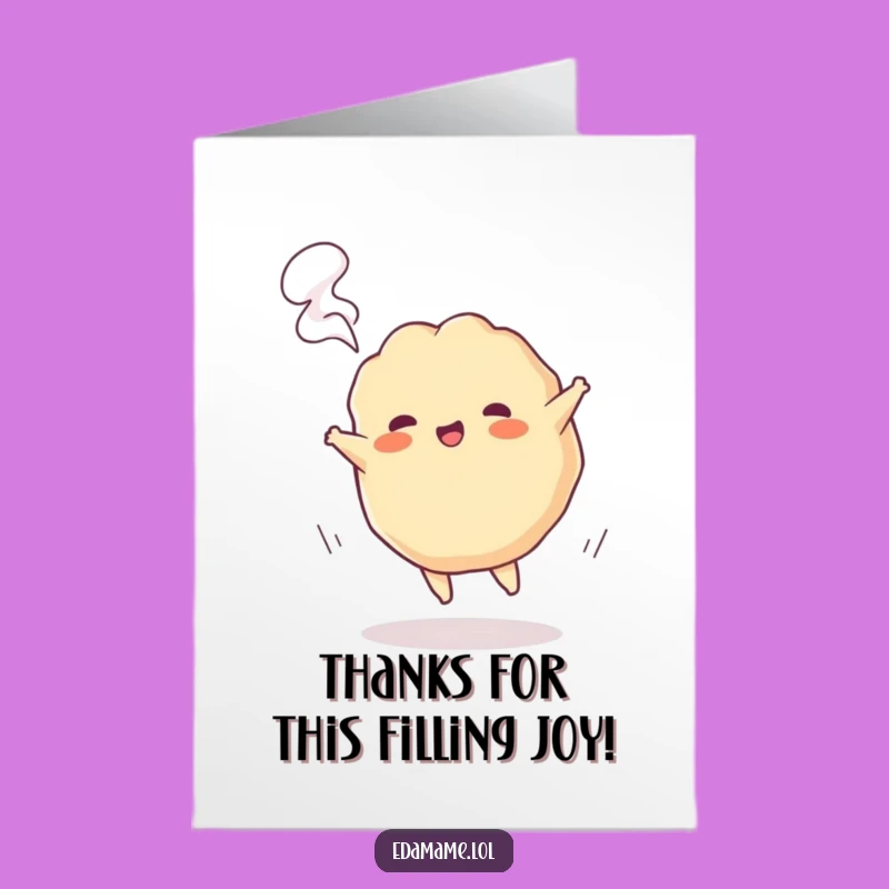 Free Printable Thank You Card: Gyoza Acrobat - Humorous Downloadable Gratitude