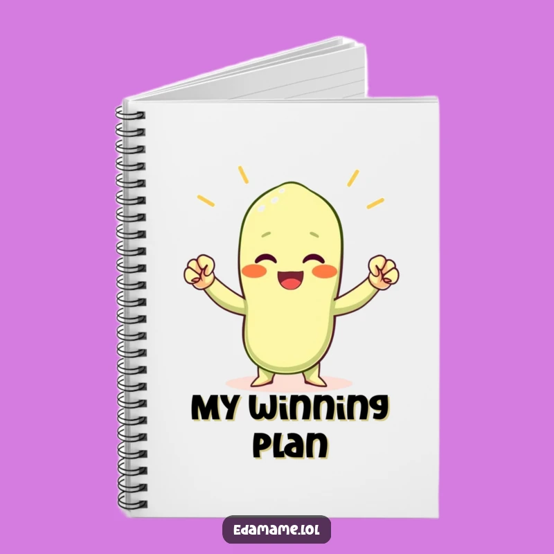 Funny Cheering Edamame Notebook - Plan Your Wins Bean Journal Gift