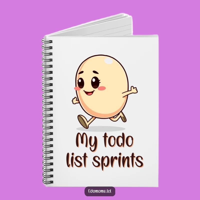 Funny Determined Bean Runner Notebook - Smiling Character Journal, Motivational Funny Gift