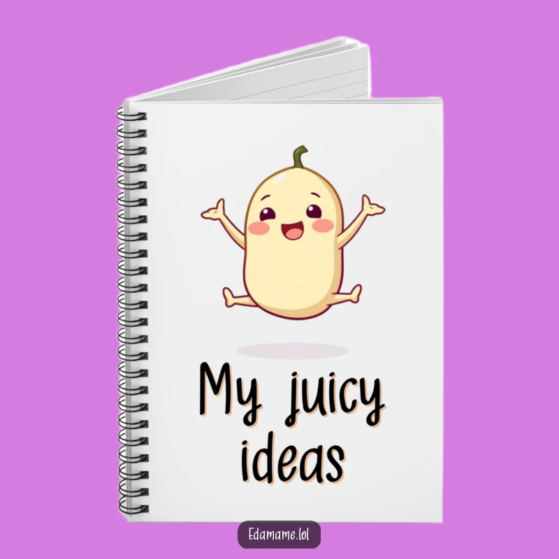 Funny Edamame Jump Notebook - Jot Down Goals with Energy Gift!