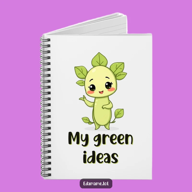 Funny Edamame Sprout Pose Notebook: Jot Down Ideas with Veggie Humor