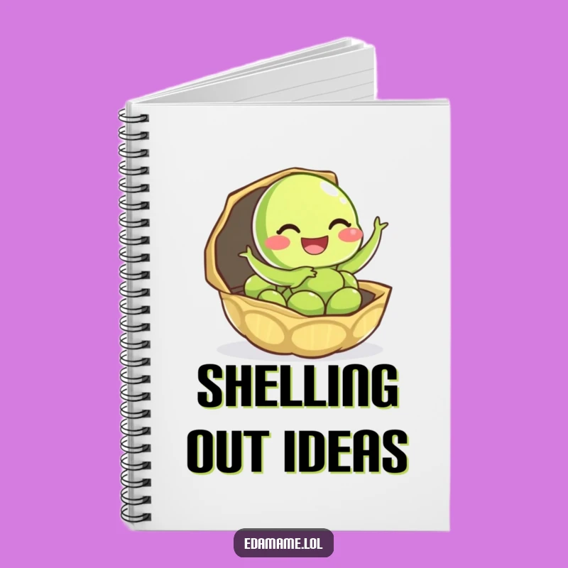 Funny Giggling Edamame Notebook - Joyful Pod Escape Journal for Creative Ideas