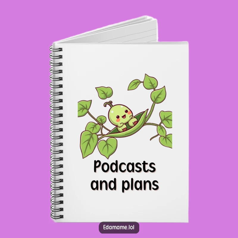 Funny Pea Pod Vine Slide Notebook - Hilarious Green Journal for Creative Veggie Ideas