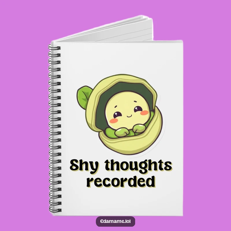 Funny Shy Edamame Bean Notebook - Jot Down Your Quiet Thoughts
