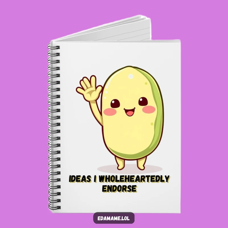 Funny Edamame Waving Notebook: Jot Down Welcoming Thoughts