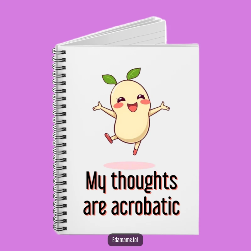 Funny Cartwheeling Edamame Bean Notebook - Jot Down Energetic Ideas