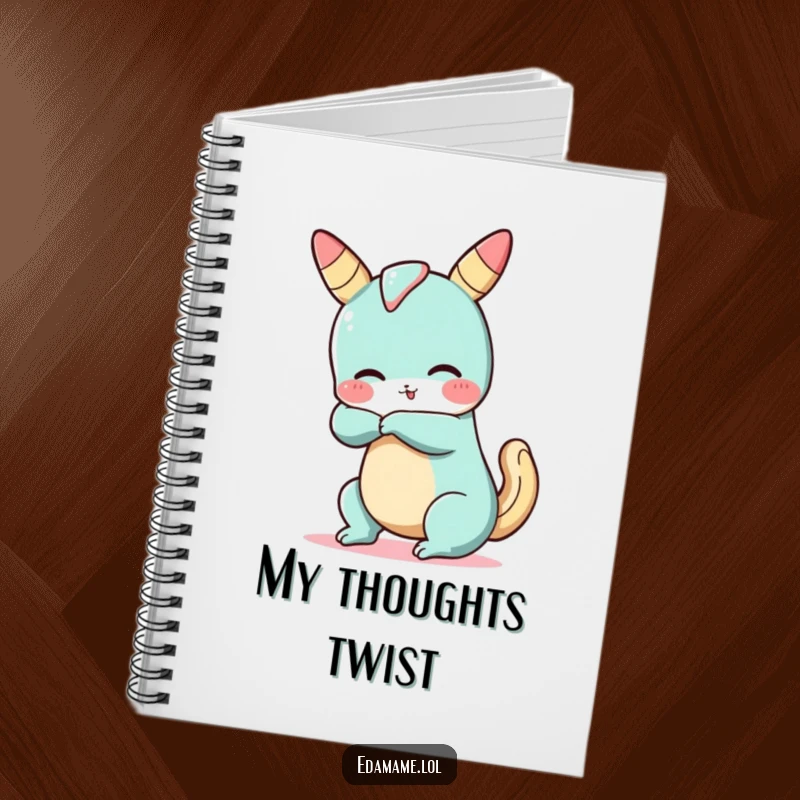 Funny Churro Yoga Notebook: A whimsical notebook with a silly churro character in a bendy yoga pose, inspiring creative thoughts.