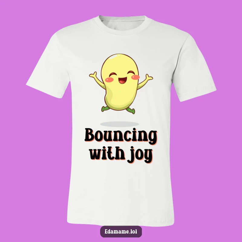 Funny Edamame Jump T-Shirt - Giggling Bean Graphic Tee Gift