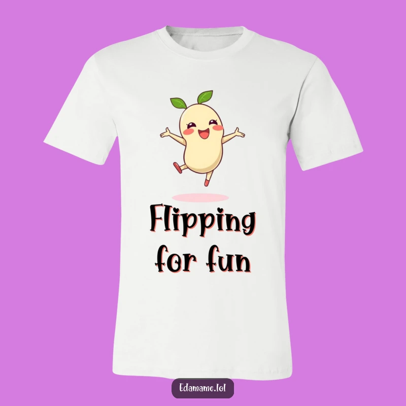Funny Cartwheeling Edamame Bean T-Shirt - Energetic and Playful Apparel