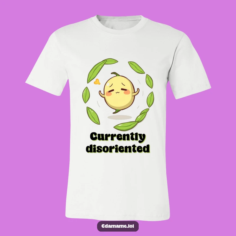 Funny Confused Edamame T-Shirt - Dizzy Bean Pod Graphic Tee Gift