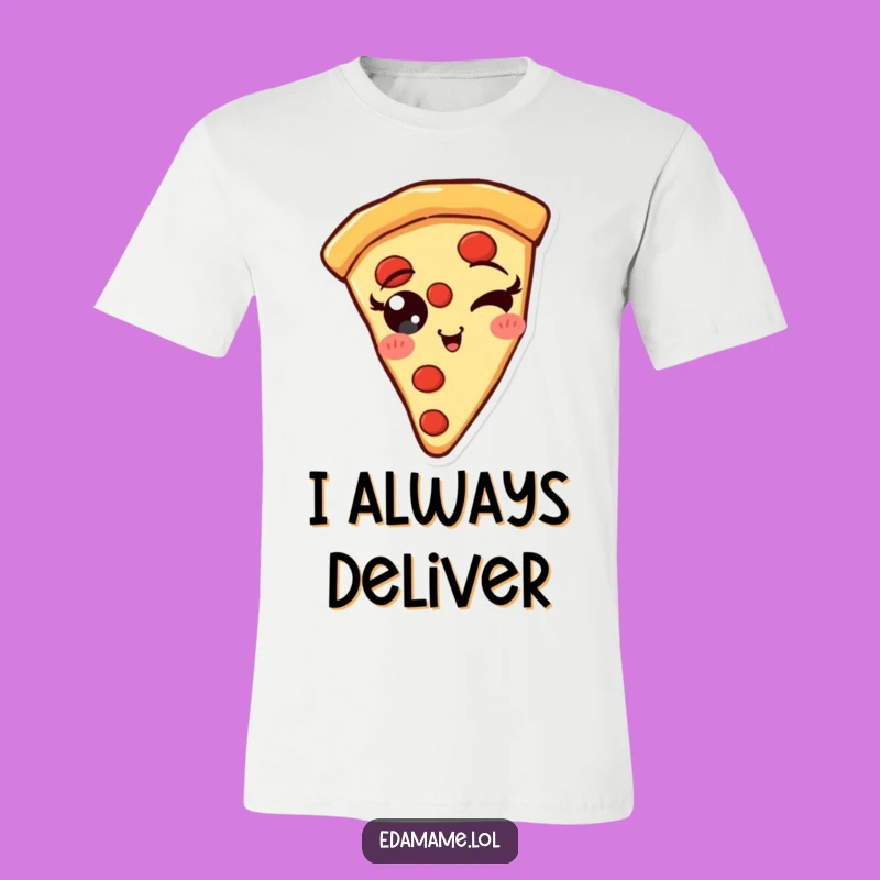Funny Pizza Slice Wink T-Shirt: Cheerful Pepperoni Pals, Great Funny Gift!