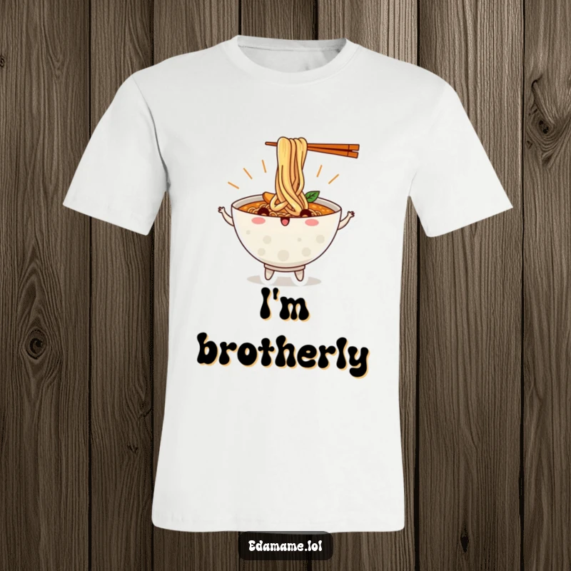 Funny Ramen Bowl T-Shirt with Energetic Dancing Noodles, Perfect for Food Lovers and Anime Fans