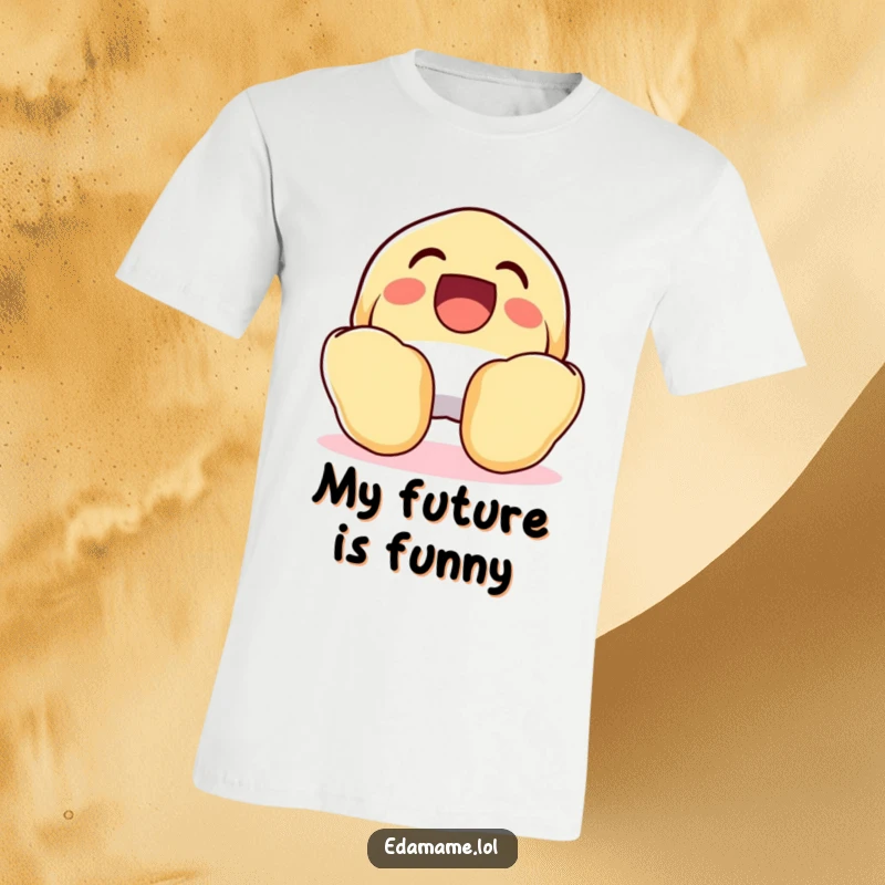 Funny Laughing Fortune Cookie T-Shirt, wide open and grinning, a humorous and witty apparel choice.