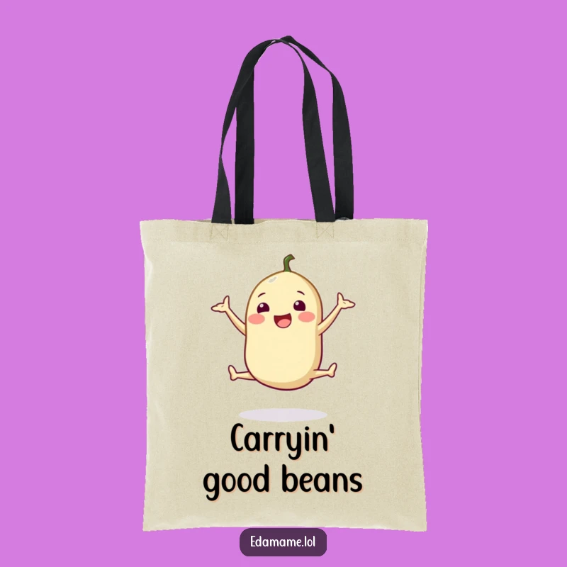 Funny Edamame Jump Tote Bag - Carry Your Healthy Habits Gift!