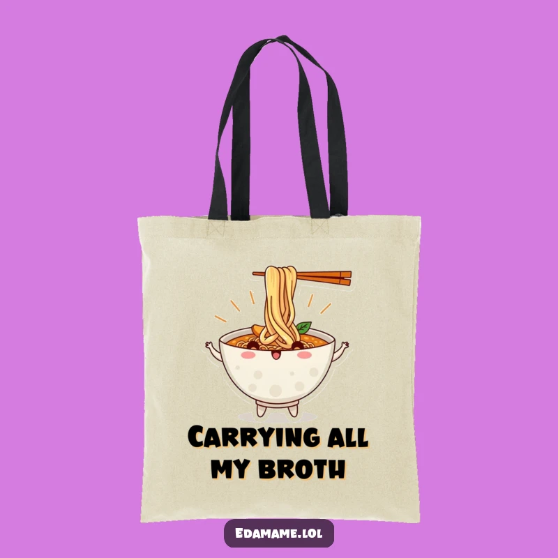 Funny Ramen Bowl Dancing Noodles Tote Bag: Stylish and Hilarious Carry-All Gift
