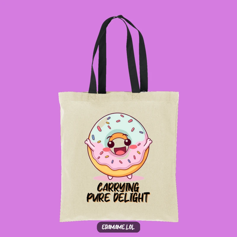 Funny Delighted Donut Tote Bag: Hilarious Accessory for Sweet Adventures