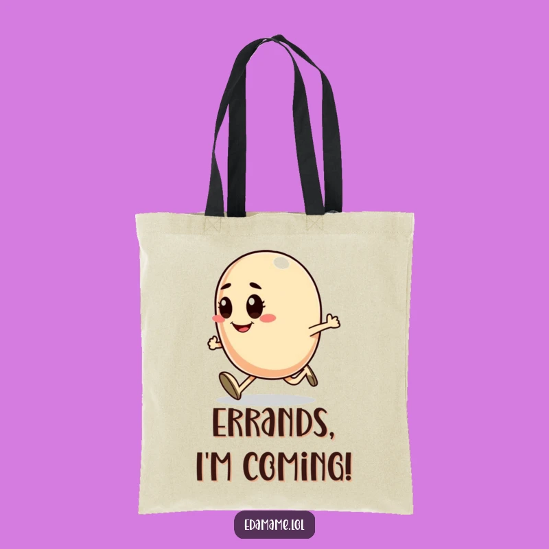 Funny Determined Bean Runner Tote Bag - Smiling Character Carrier, Practical Funny Gift