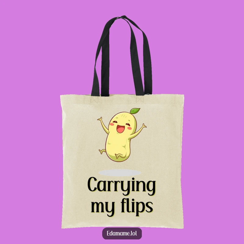 Funny Edamame Cartwheel Tote Bag: Carry Your Essentials with Energetic Flair