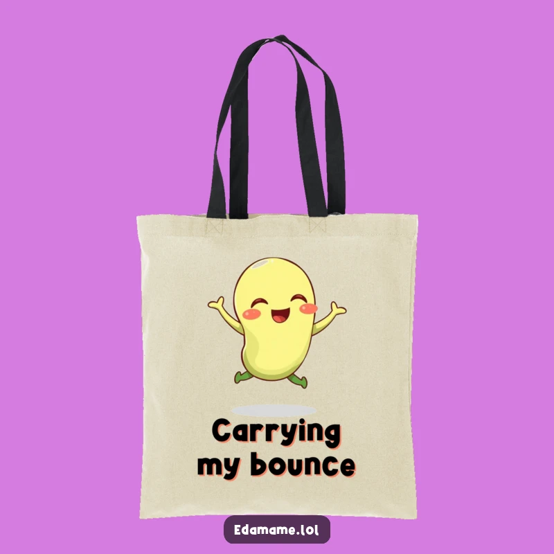 Funny Edamame Jump Tote Bag - Durable Bean Carryall Gift