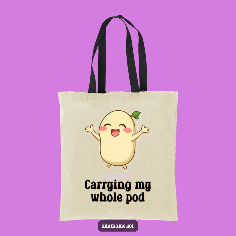 Funny Edamame Jump Tote Bag: Hilarious Bean Carry-All for Laughs!