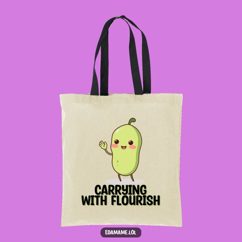 Funny Edamame Pod Curtsey Tote Bag: Carry Your Charm