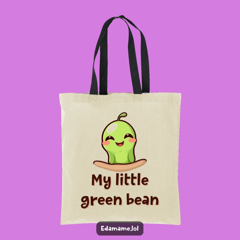 Funny Grinning Edamame Tote Bag: Carry Your Cheer Everywhere