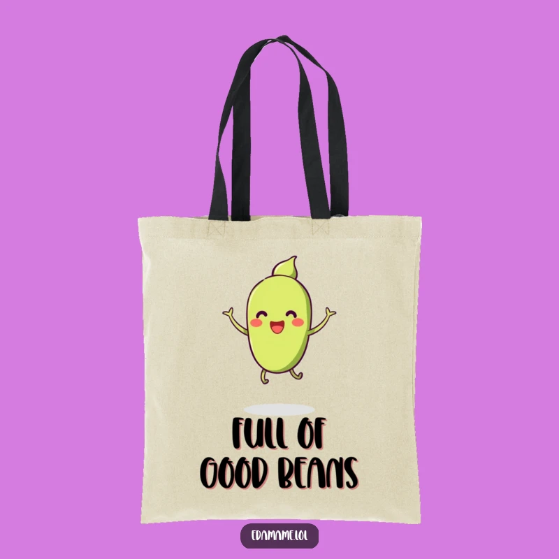 Funny Smiling Edamame Jump Tote Bag - Carry Your Cheer!