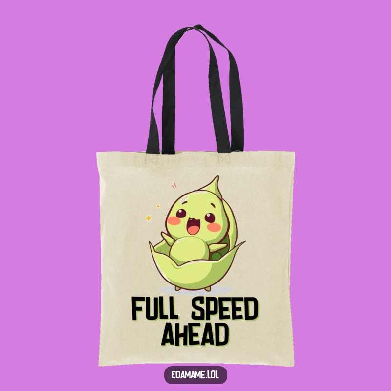 Funny Surprised Edamame Tote Bag - Shocking Bean Launch Carryall for Expressive Style