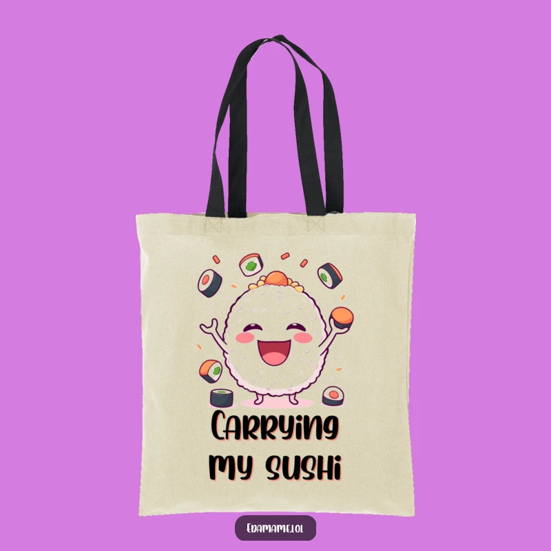 Funny Sushi Juggling Rice Ball Tote Bag: Carry Your Laughs in Style
