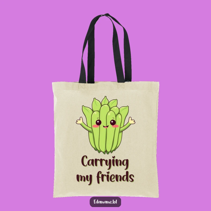 Funny Waving Edamame Tote Bag - Carry Your Cheer Everywhere